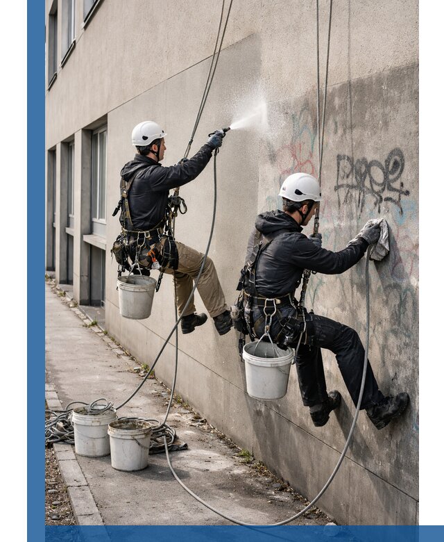 Антиграффити покрытие фасада с защитой от надписей в Ахтубинске