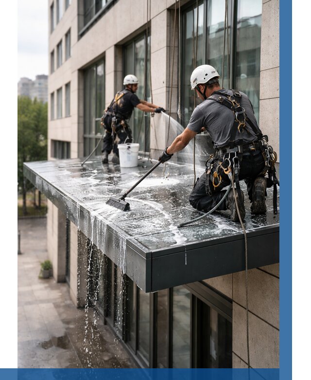 Мойка козырьков и навесов в Ахтубинске от 3624 р. | ВЫСОТНИК-Хтб