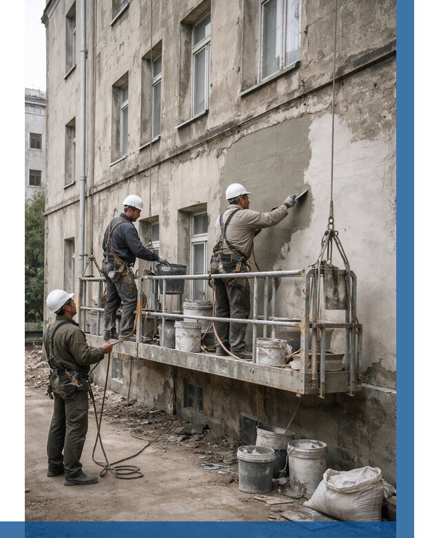 Капитальный ремонт фасада в Ахтубинске от 4349 р. | ВЫСОТНИК-Хтб