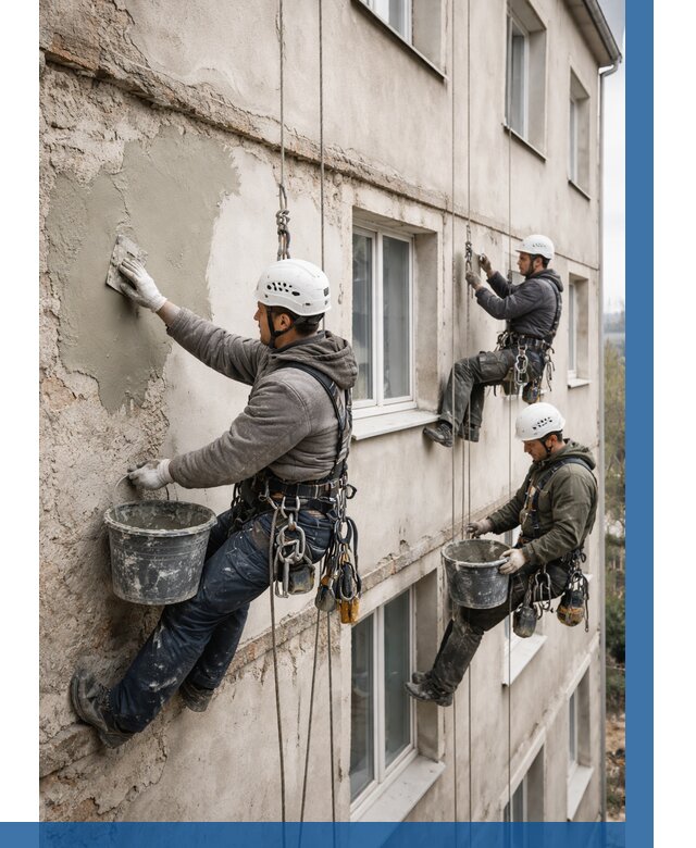 Ремонт штукатурного фасада в Ахтубинске от 777 р. под ключ | ВЫСОТНИК-Хтб