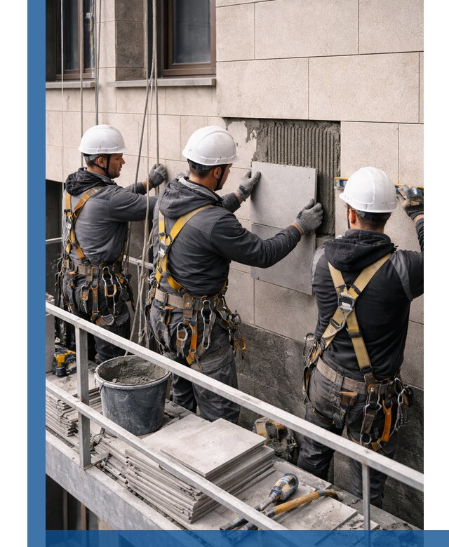 Ремонт облицовки фасада плиткой в Ахтубинске с гарантией