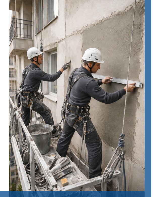 Штукатурка фасада на высоте в Ахтубинске от 932 р. | ВЫСОТНИК-Хтб