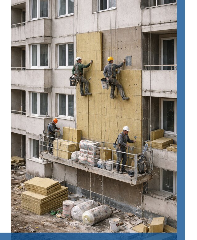 Утепление фасада минватой в Ахтубинске от 1553 р. | ВЫСОТНИК-Хтб