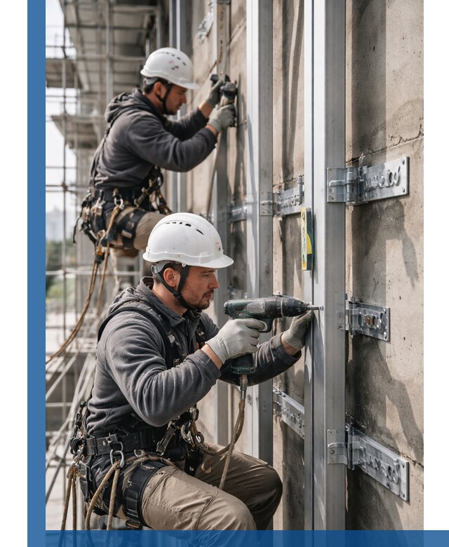 Монтаж и крепление подсистемы вентфасада в Ахтубинске