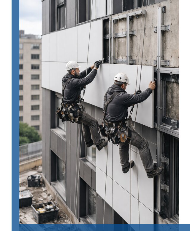 Монтаж композитных панелей фасада в Ахтубинске под ключ