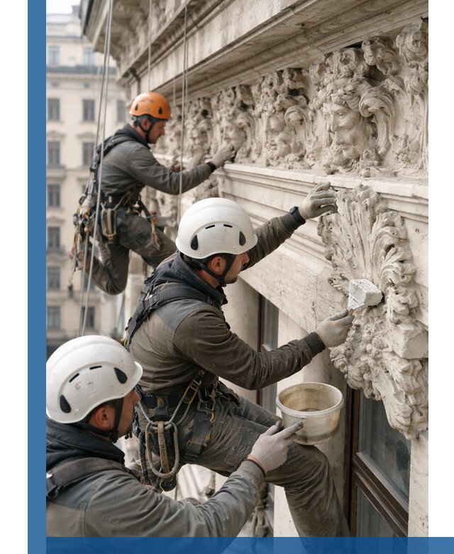 Реставрация фасадной лепнины с высотными работами в Ахтубинске