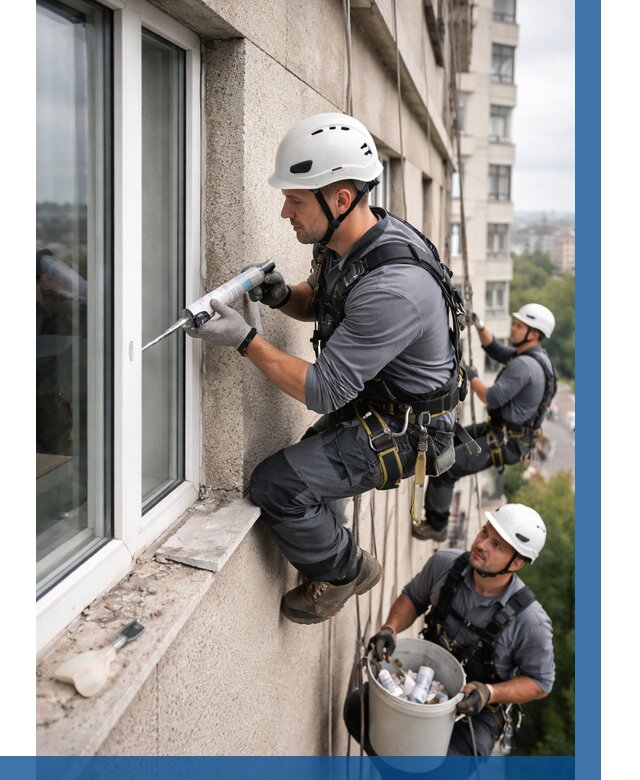 Герметизация оконных швов снаружи в Ахтубинске от 1553 р. | ВЫСОТНИК-Хтб