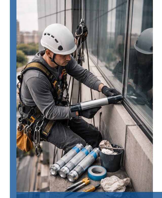 Герметизация стыков витража в Ахтубинске для герметичных фасадов