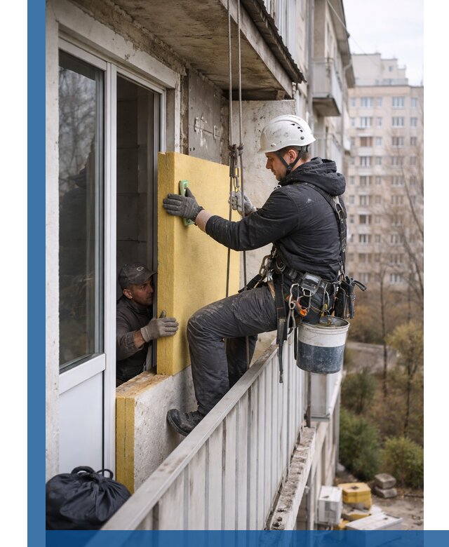 Профессиональное утепление балкона снаружи в Ахтубинске под ключ