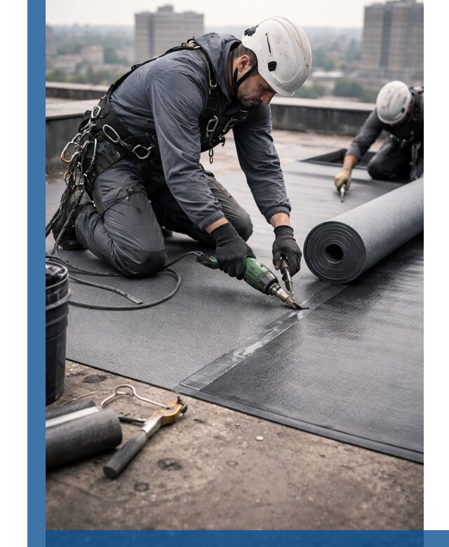 Ремонт мягкой кровли в Ахтубинске с выездом промальпинистов