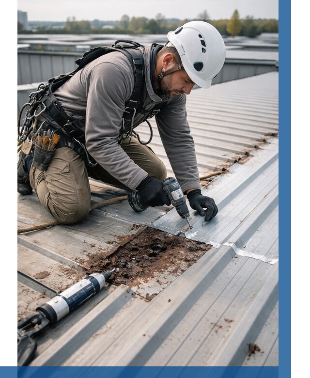 Ремонт профнастила на кровле в Ахтубинске от 725 р. | ВЫСОТНИК-Хтб