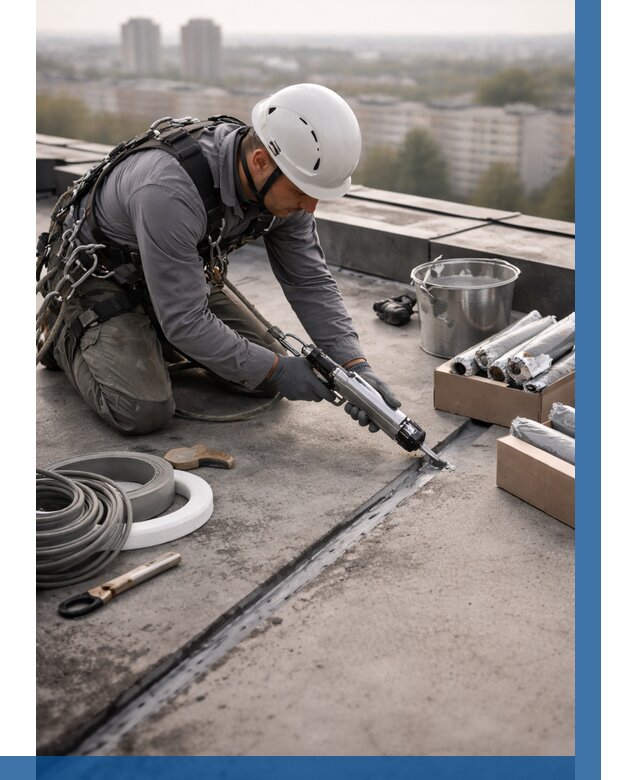 Герметизация швов кровли в Ахтубинске от 466 р./м2 | ВЫСОТНИК-Хтб