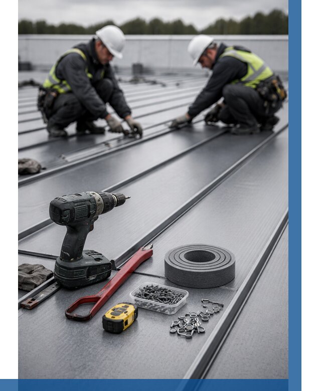 Монтаж фальцевой кровли в Ахтубинске от 1864 р. | ВЫСОТНИК-Хтб