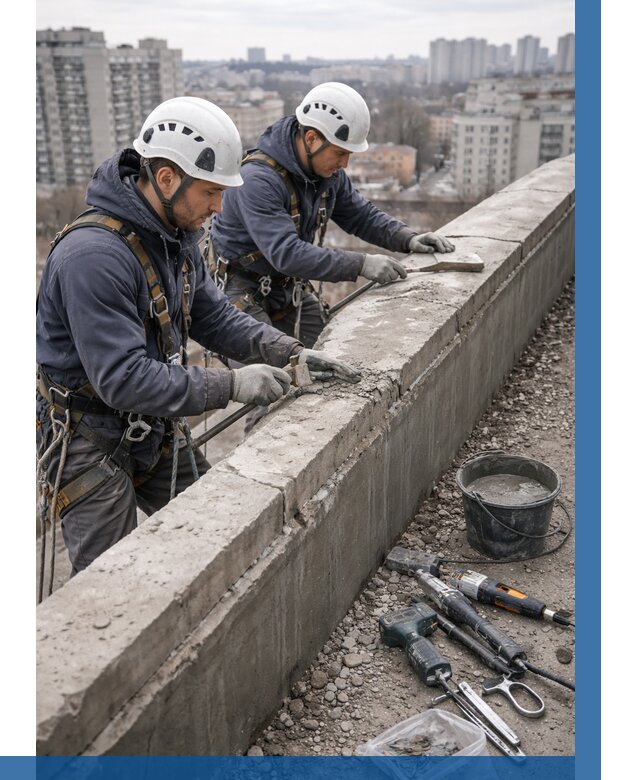 Ремонт парапета на кровле в Ахтубинске от 1553 р. | ВЫСОТНИК-Хтб