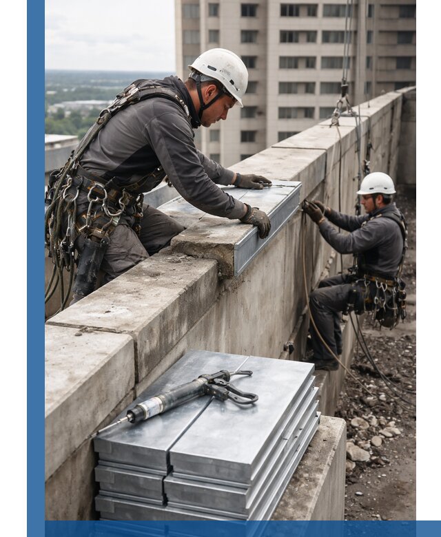 Замена парапетных крышек и установка новых в Ахтубинске