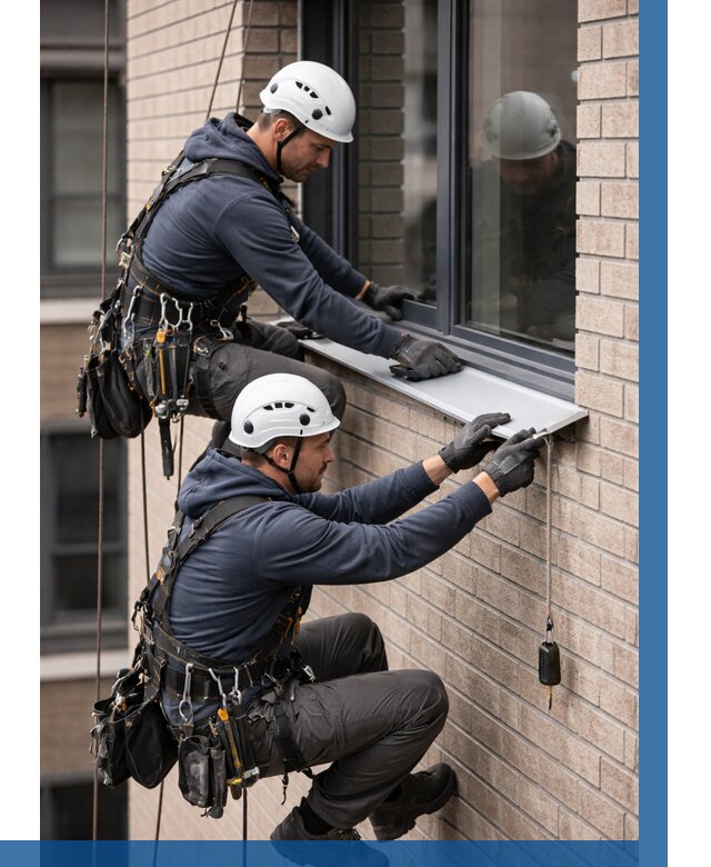 Монтаж оконных отливов под ключ в Ахтубинске от 3624 р. | ВЫСОТНИК-Хтб