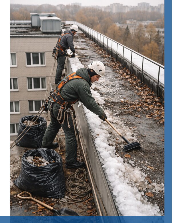 Очистка кровли по периметру в Ахтубинске от 570 р. | ВЫСОТНИК-Хтб