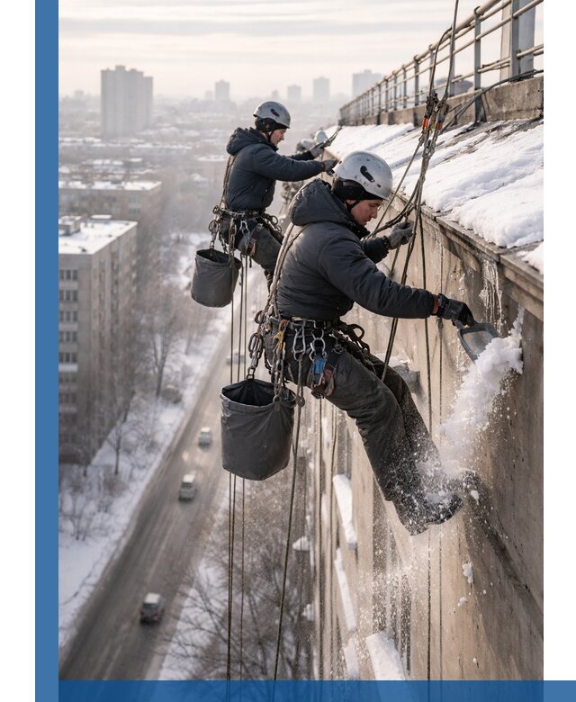 Очистка карнизов от снега в Ахтубинске профессионально и безопасно