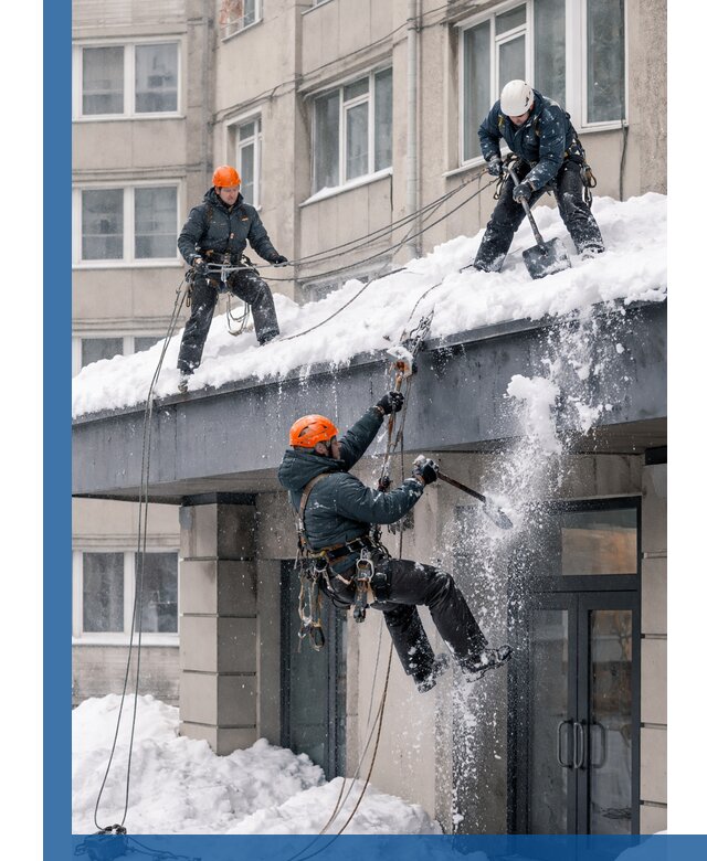 Безопасная очистка навесов от снега в Ахтубинске круглогодично