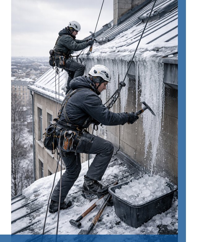 Удаление наледи с кровли в Ахтубинске от 5695 р. | ВЫСОТНИК-Хтб