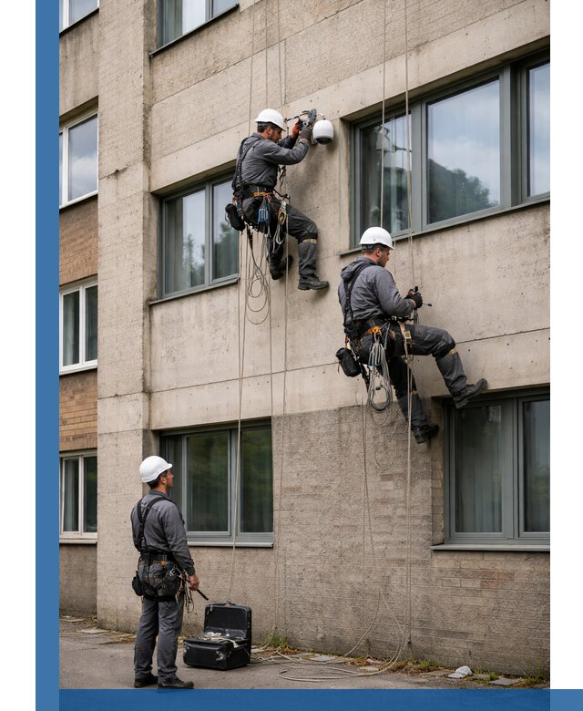 Монтаж фасадных камер видеонаблюдения в Ахтубинске под ключ