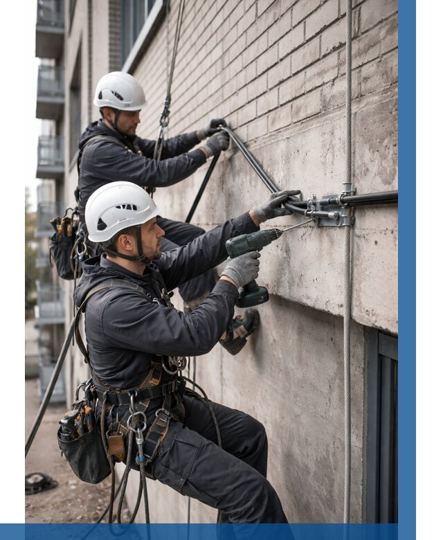 Крепление кабеля на фасаде в Ахтубинске от 362 р. | ВЫСОТНИК-Хтб