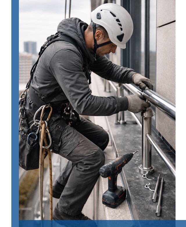 Монтаж ограждений на высоте в Ахтубинске для зданий и конструкций