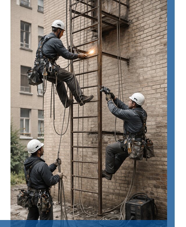 Ремонт пожарной лестницы в Ахтубинске от 7766 р. | ВЫСОТНИК-Хтб