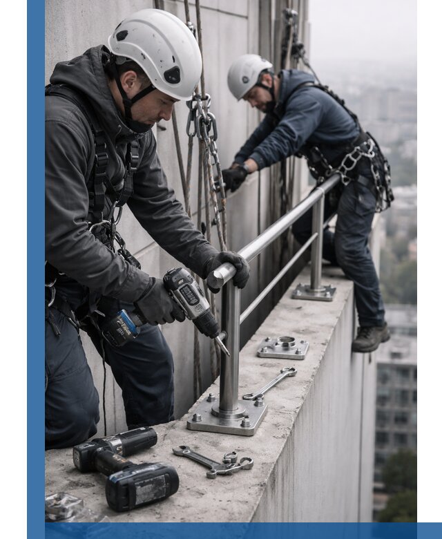 Монтаж перил на высоте в Ахтубинске для жилых и промобъектов