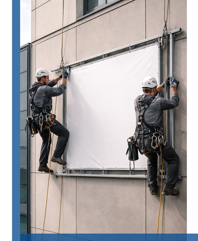 Монтаж наружной рекламной вывески в Ахтубинске под ключ