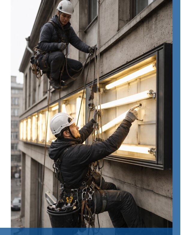 Замена ламп в вывеске в Ахтубинске под ключ от 3624 р. | ВЫСОТНИК-Хтб
