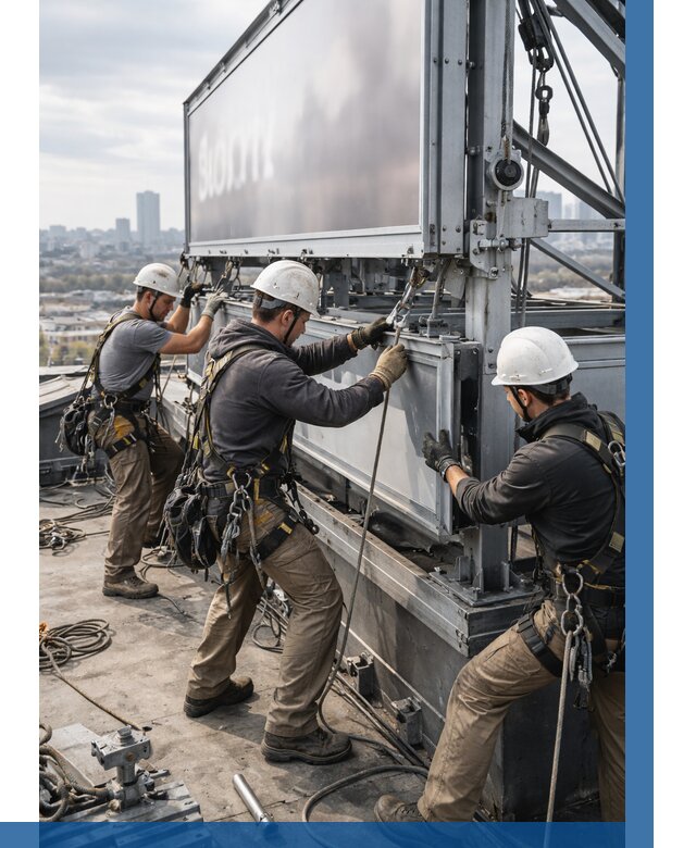 Монтаж крышной рекламной конструкции в Ахтубинске от 62130 р.|ВЫСОТНИК-Хтб