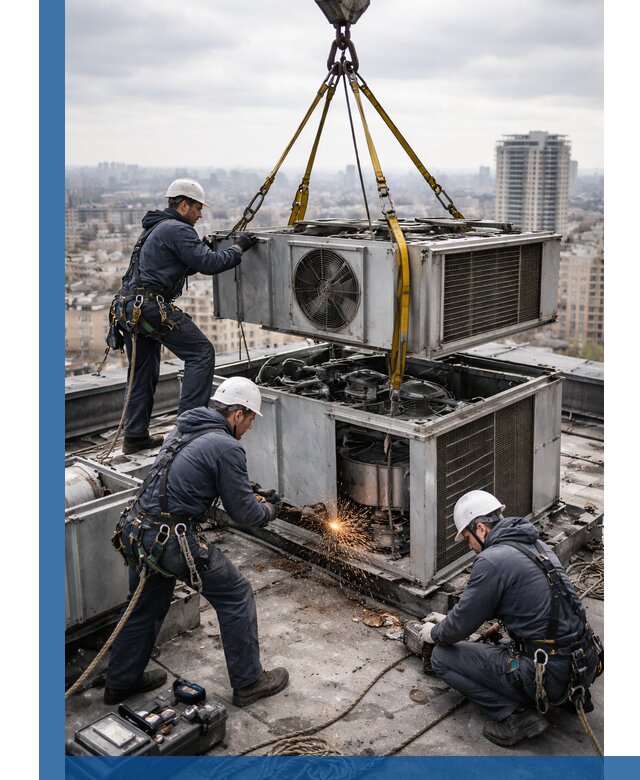 Демонтаж крышной установки в Ахтубинске любой сложности