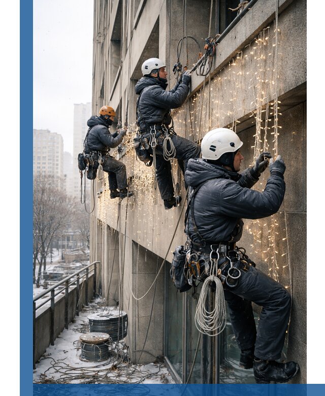 Монтаж новогодней иллюминации и украшение фасадов в Ахтубинске