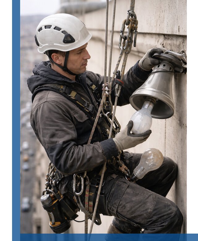 Замена ламп на высоте в Ахтубинске профессионально и быстро