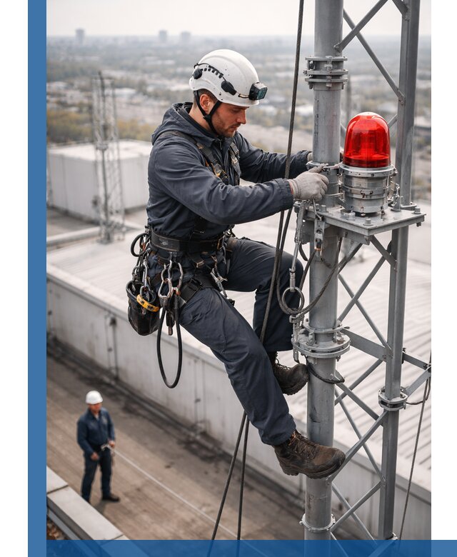 Монтаж заградительных огней и обслуживание объектов в Ахтубинске