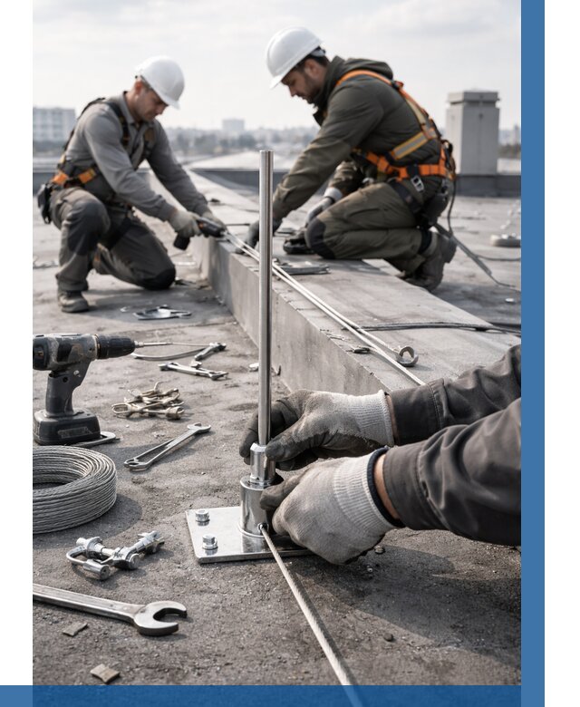 Монтаж молниезащиты на кровле в Ахтубинске цена от 25888 р. | ВЫСОТНИК-Хтб