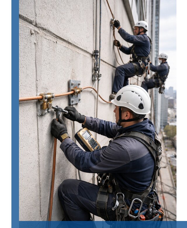 Монтаж системы заземления здания и молниезащиты в Ахтубинске