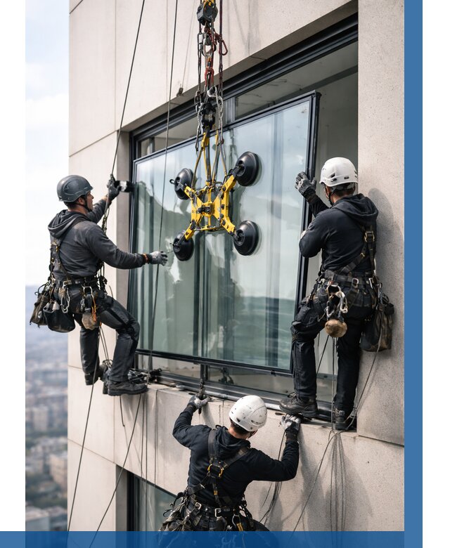 Монтаж стеклопакетов на высоте в Ахтубинске от 3314 р. | ВЫСОТНИК-Хтб