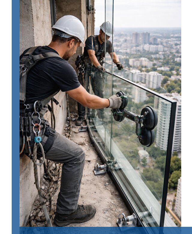Монтаж стеклянных ограждений под ключ с гарантией в Ахтубинске