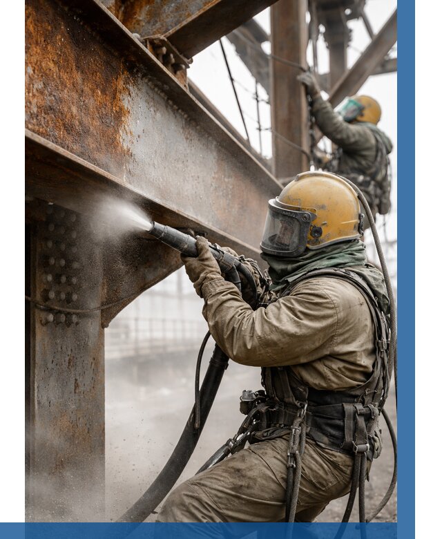 Пескоструйная очистка металлоконструкций в Ахтубинске по 621 р. ВЫСОТНИК-Хтб