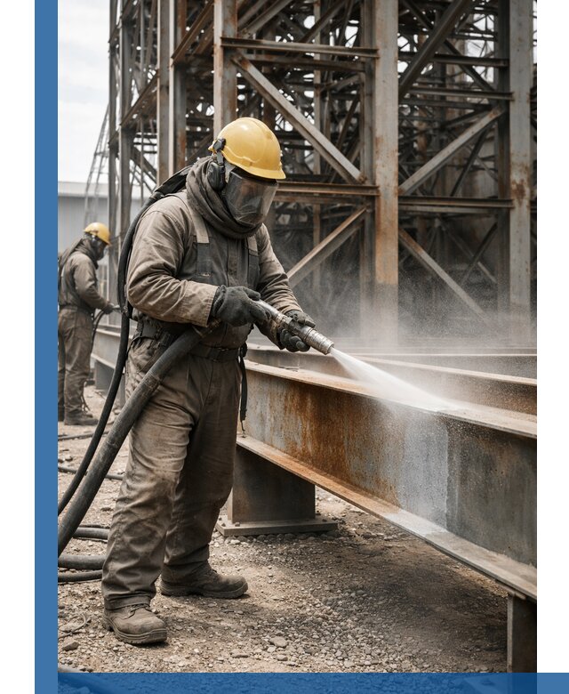 Пескоструйная очистка металлоконструкций в Ахтубинске промышленная