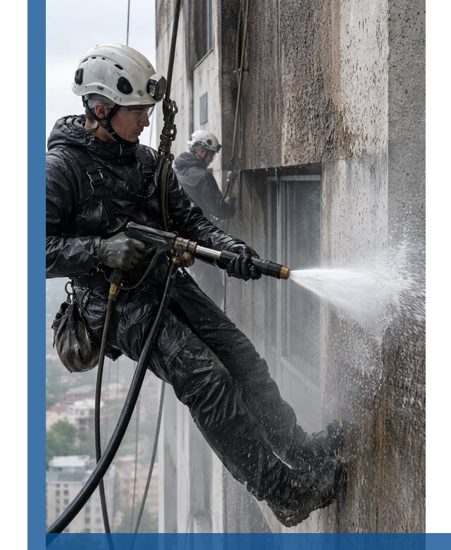 Гидроструйная очистка фасадов и конструкций в Ахтубинске