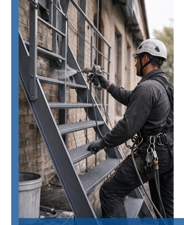 Покраска и антикоррозионная защита пожарных лестниц в Ахтубинске