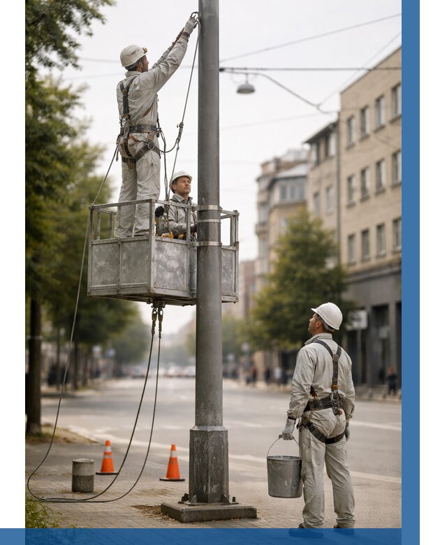 Покраска опор освещения в Ахтубинске от 5178 р. | ВЫСОТНИК-Хтб