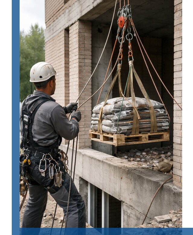 Подъем материалов на этаж веревками в Ахтубинске оперативно