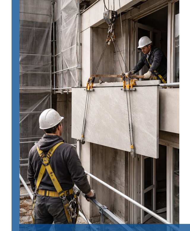 Подъем керамогранита на этаж в Ахтубинске грузчиками и техникой