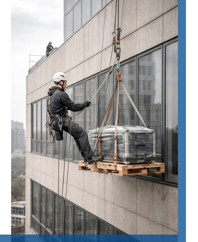 Спуск груза по фасаду в Ахтубинске от 3624 р. | ВЫСОТНИК-Хтб