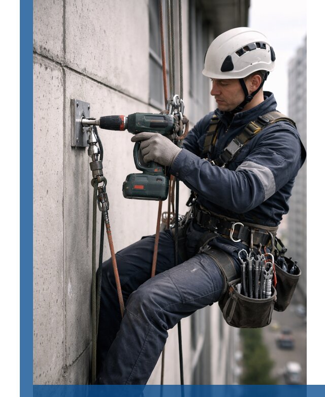 Установка анкерных точек для высотных работ в Ахтубинске