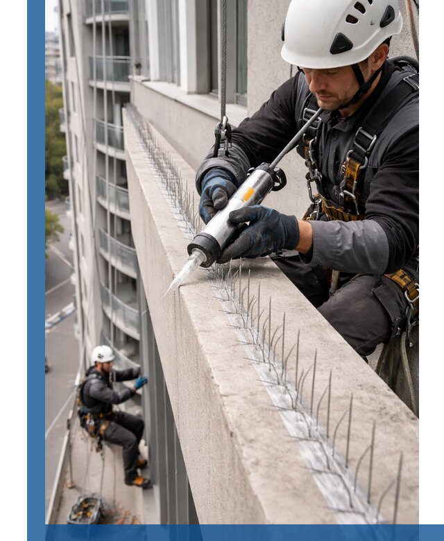 Установка шипов от птиц на фасадах и кровлях в Ахтубинске